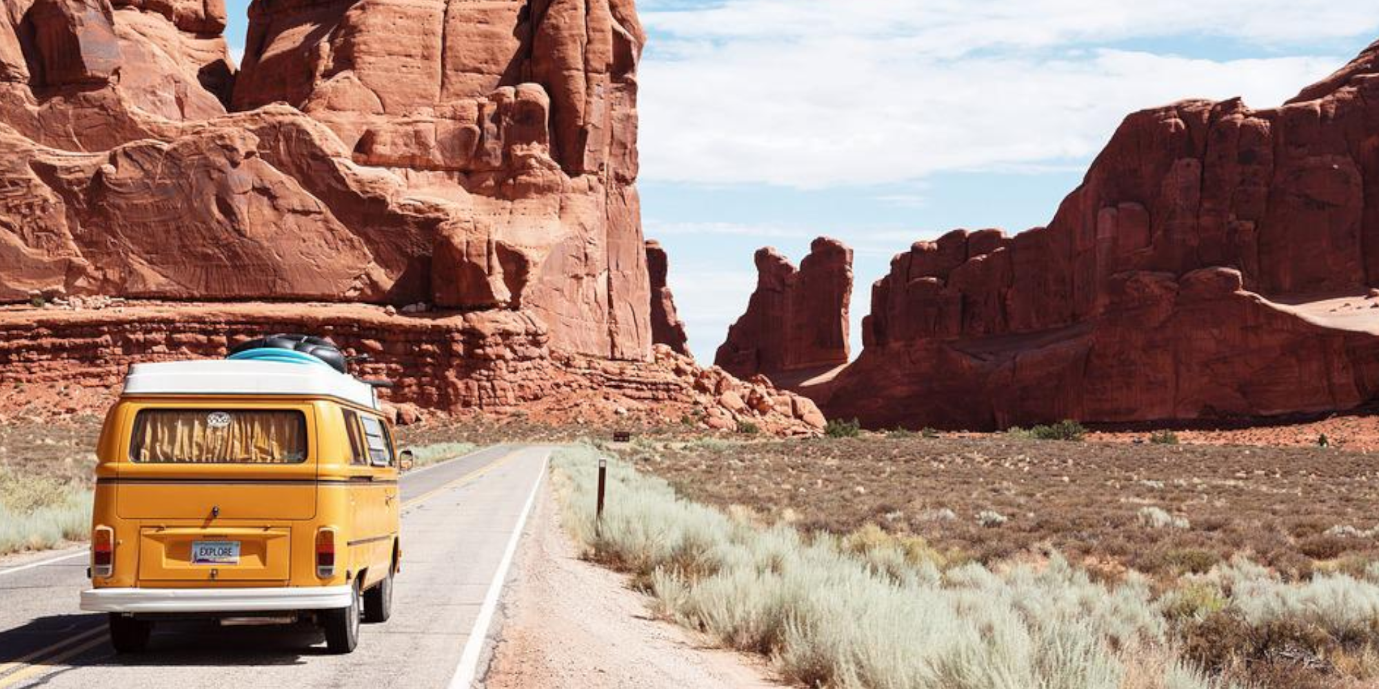 camper van in a canyon